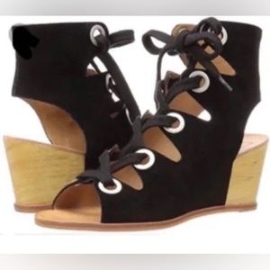 Dolce Vita black Suede Wedge Sandals